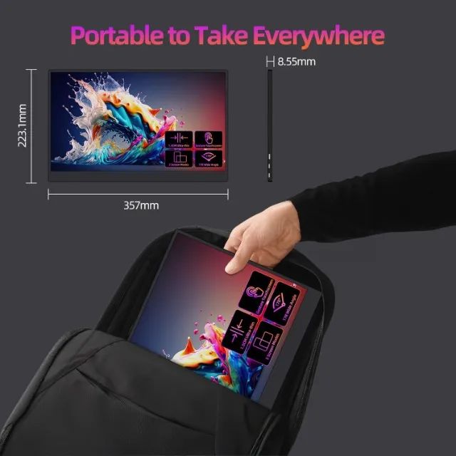 Monitor Portátil 15pl Touchscreen - Foto 4