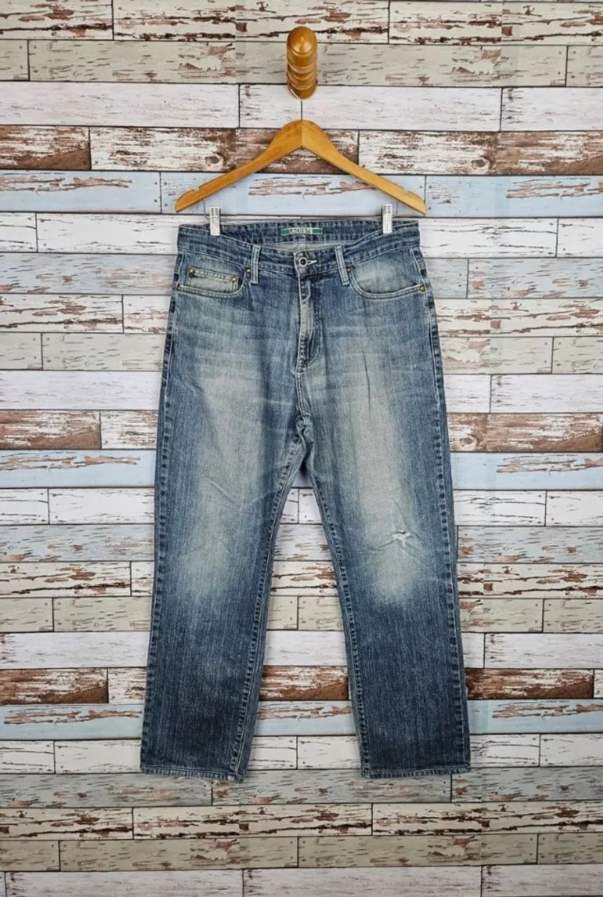 calça jeans lacoste corte straight masculina original