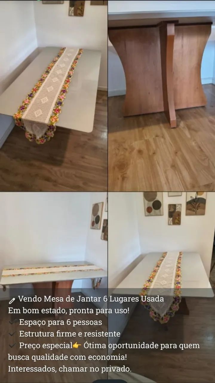 Mesa de jantar retangular - 6 lugares - Foto 3