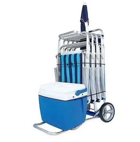 Carrinho de Praia Mor Suporte Caixa Térmica, cor azul - Foto 5