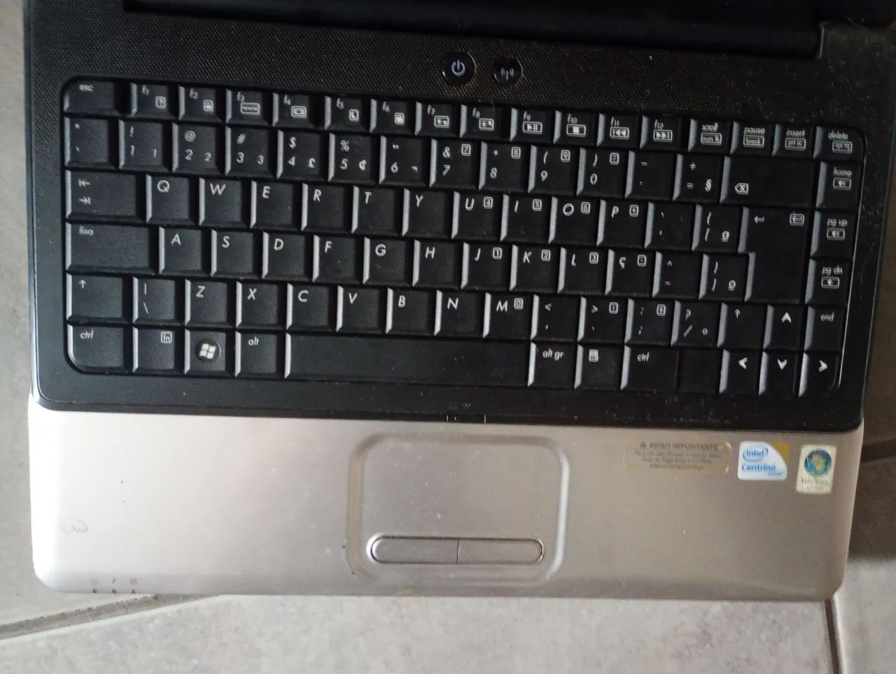 Notebook Intel da Compaq com defeito 