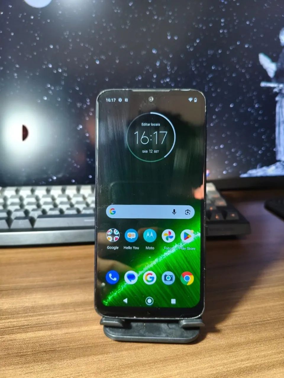 celular g7 plus com tela quebrada