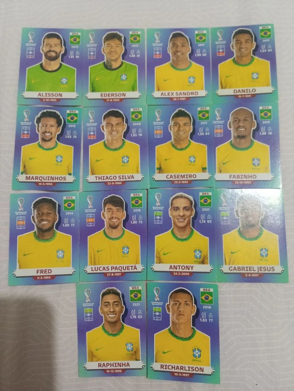 Figurinhas Brasil copa 2022