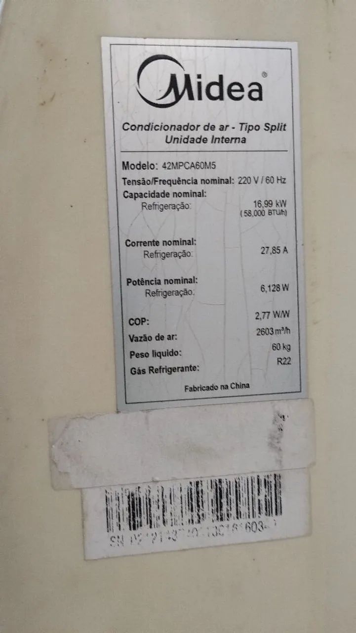 ar condicionado split 58.000 btus 220v - Foto 4