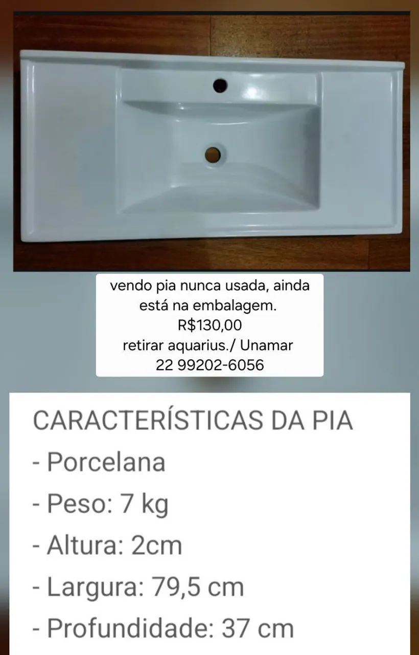 Pia banheiro 