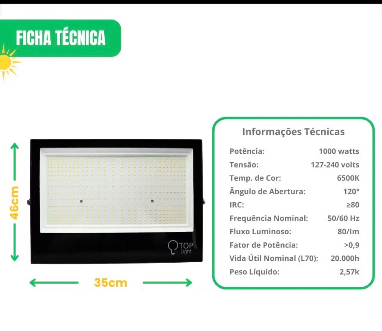 Refletor Led Qled 1000w - Foto 2