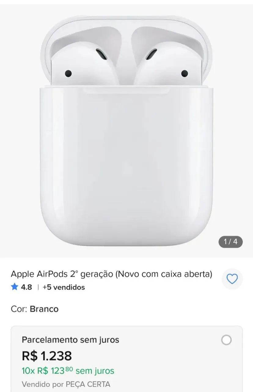 Fone de ouvido airpad da Apple com caixa de recarga  - Foto 3