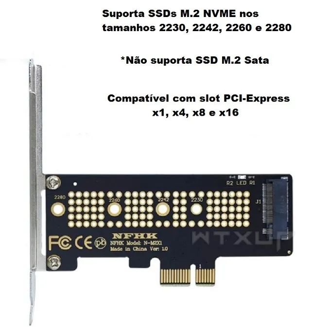 Adaptador de SSD M2 NVME Pci-Express x1 para Pcs e Desktops - Foto 3