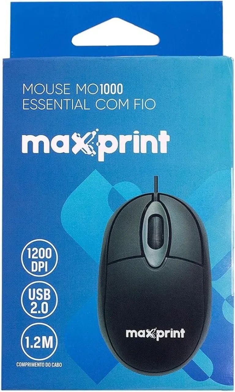 Mouse USB MaxPrint MO1000 Essential 1200DPI - Novo 18783 - Foto 2