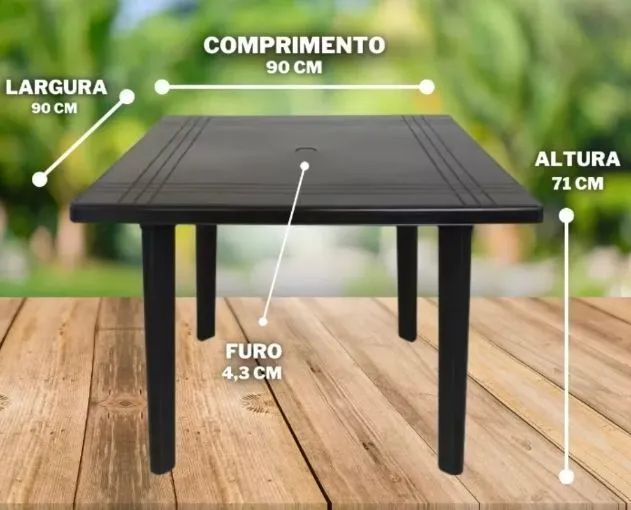 Mesa de plástico 90 x 90 (desmontável)65570167591683120