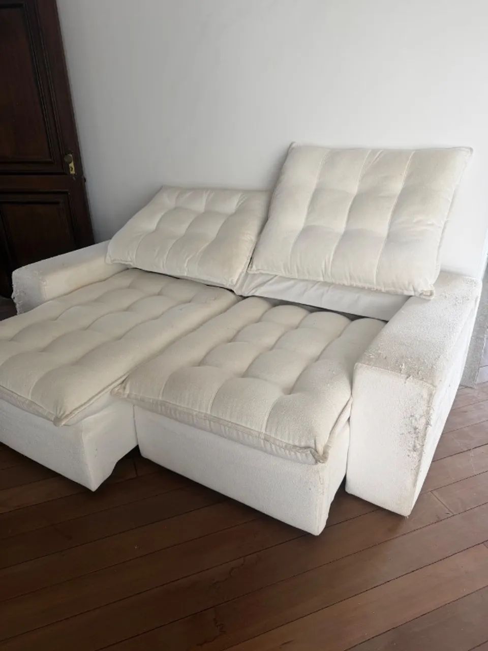 Sofá reclinável offwhite - Foto 3