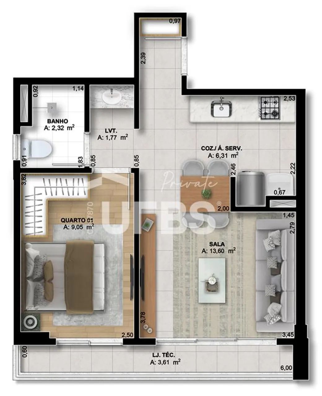 140 Wellness Marista - Apartamento 1 quarto