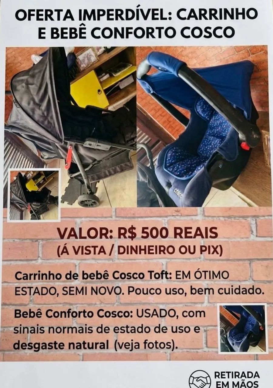 Carrinho e bebê conforto 