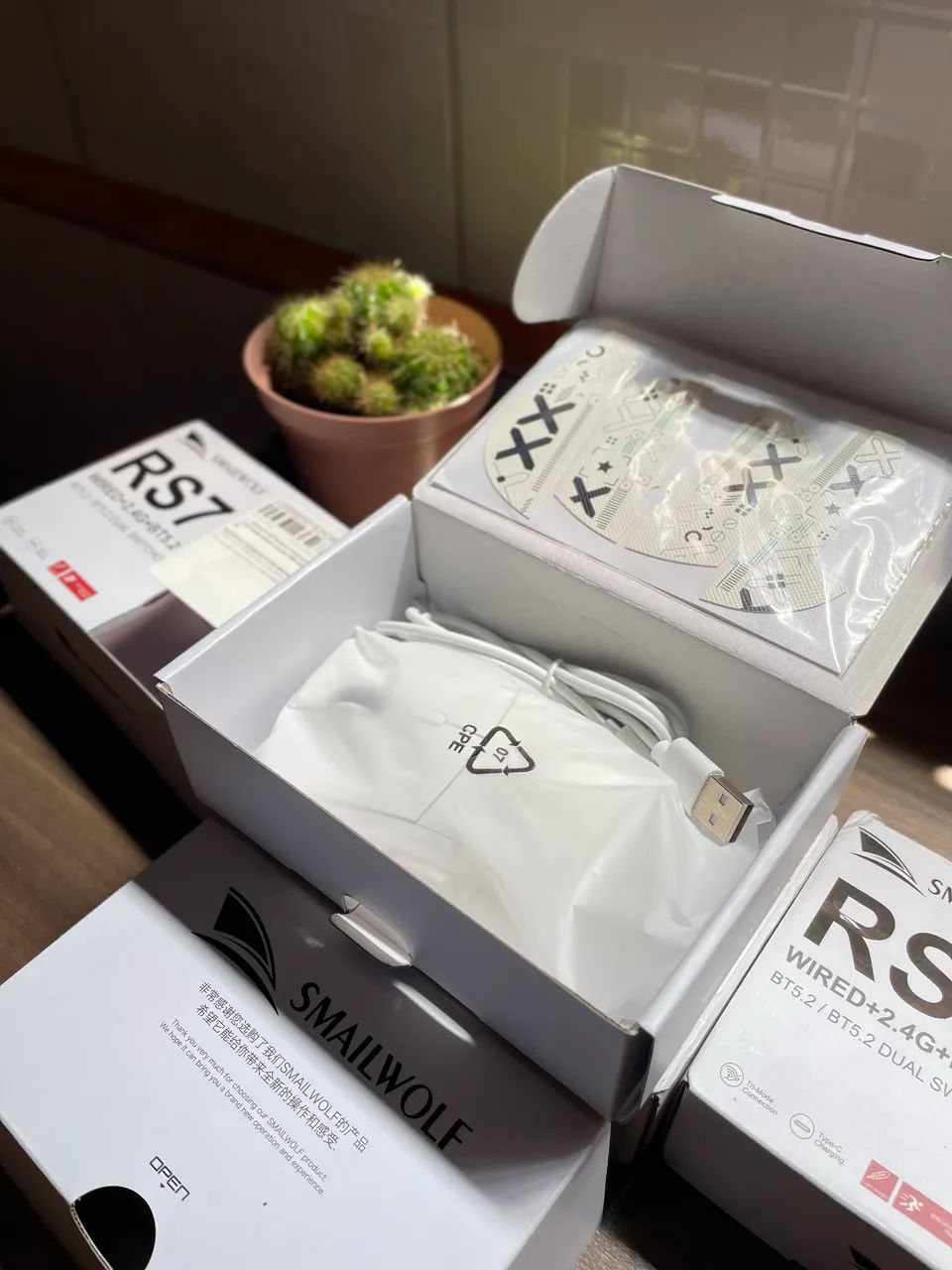 Mouse Gamer RS7 Smailwolf Branco - Foto 5