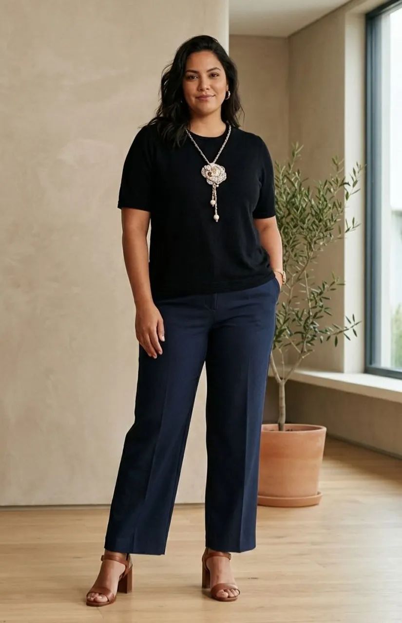 Blusa tricô com colar missangas - Foto 2