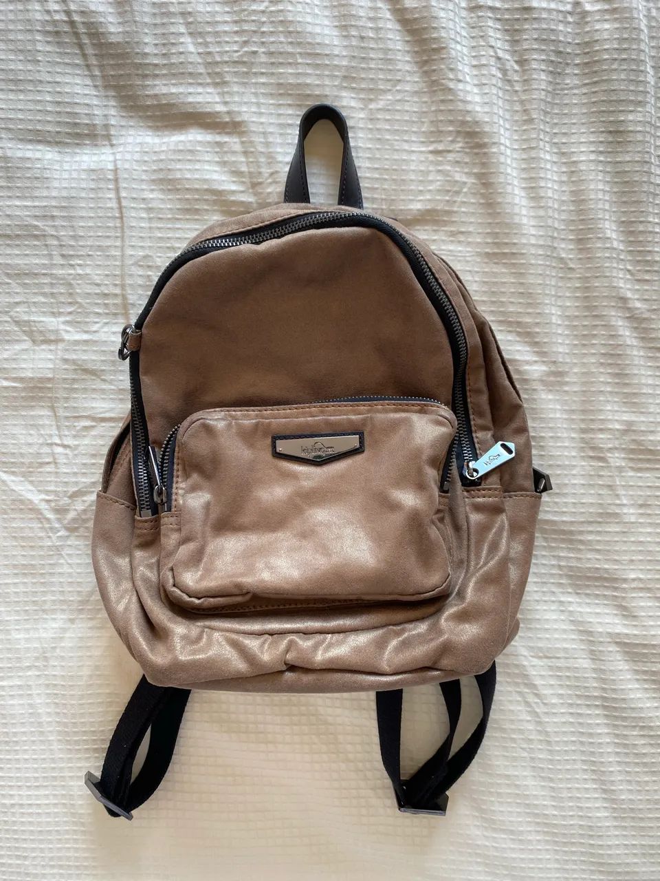 Mochila pequena original Kipling marrom 