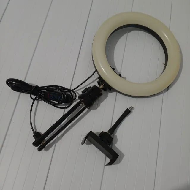 Ring light 6 polegadas iluminação de mesa tripé de mesa com suporte para celular  - Foto 2