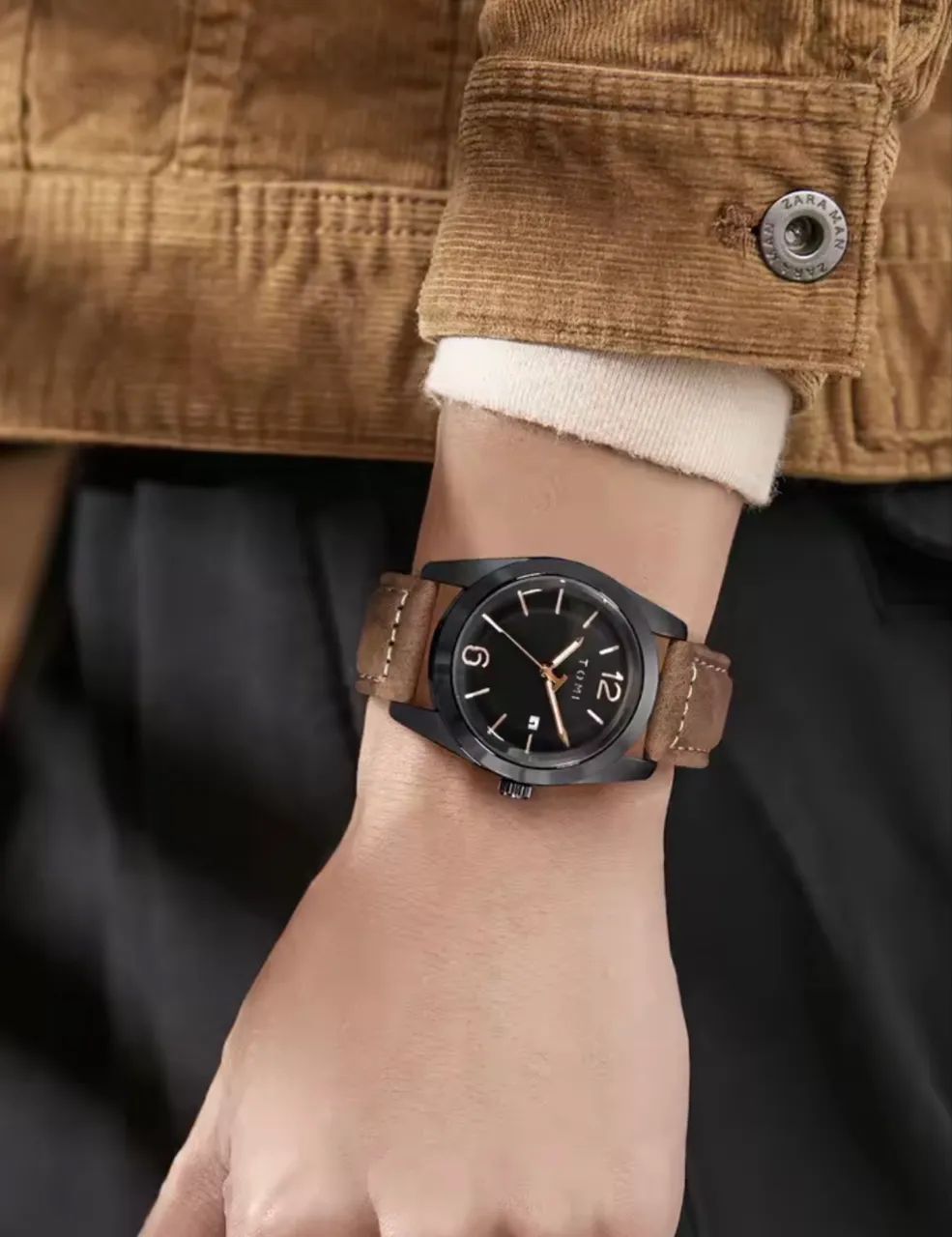 Relógio TOMI masculino PULSEIRA MARROM - Foto 5
