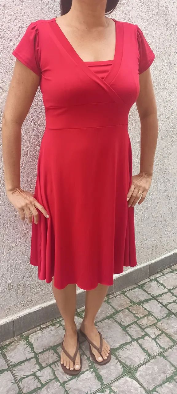 Vestido casual vermelho (M)