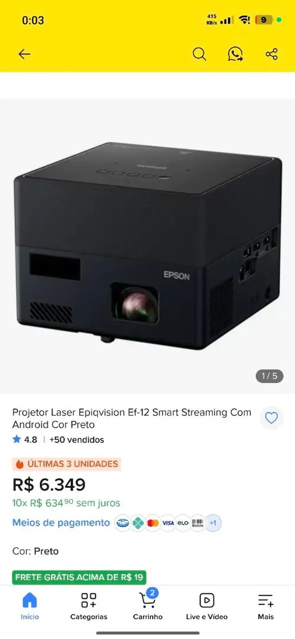 PROJETOR EPSON A LASER  - Foto 2
