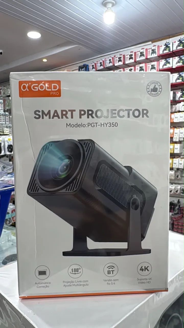 Mini Projetor Smart Sklnxaz Android 11 Wifi BT5.0 LED Preto