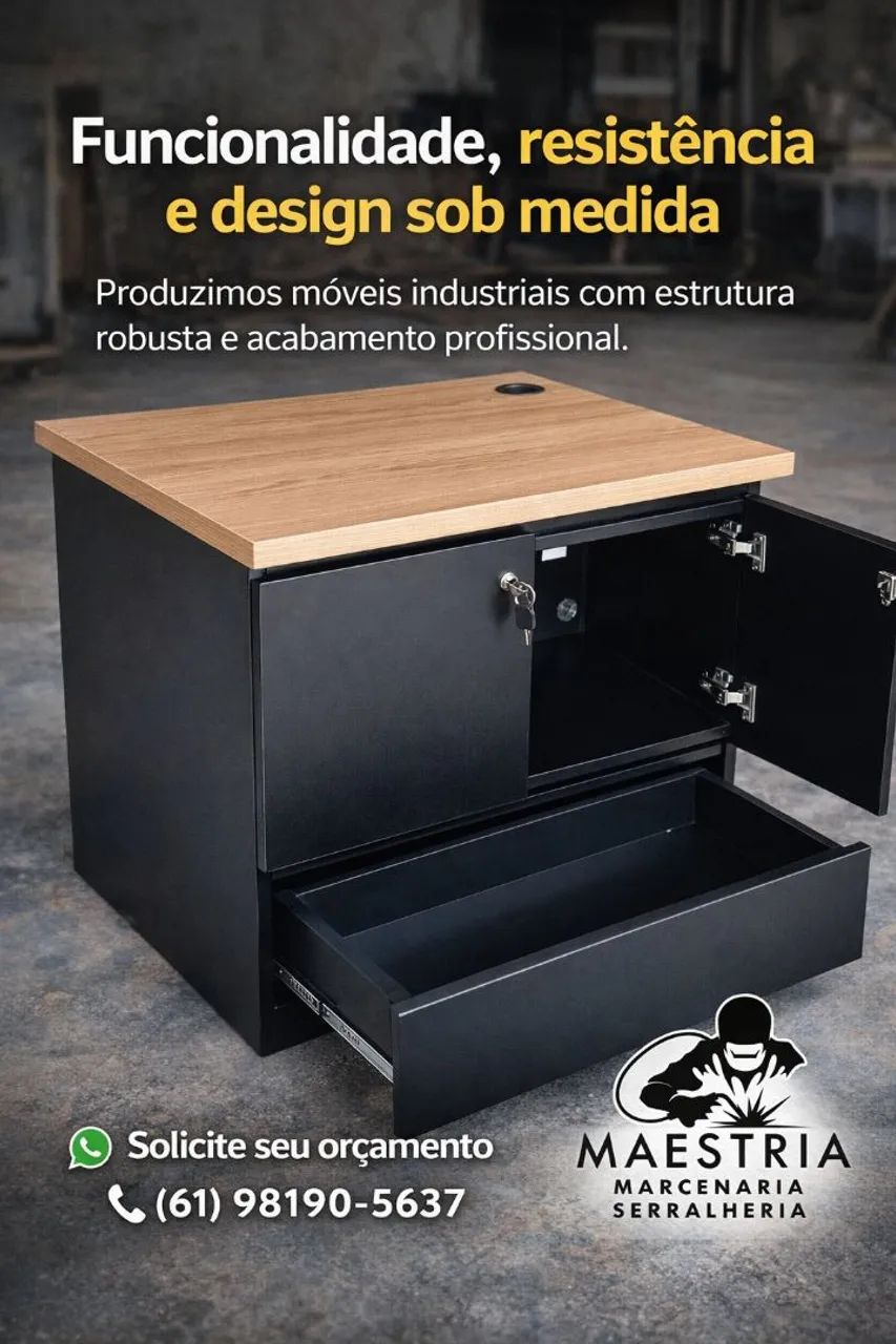 Projetamos e fabricamos móveis comerciais em MDF, estrutura metálica, para seu negócio 