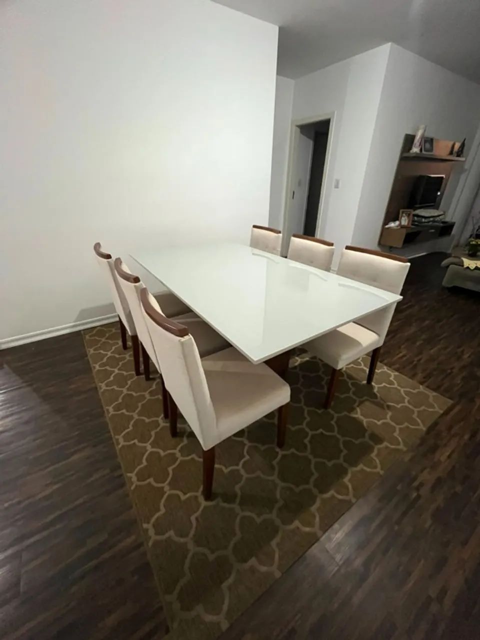 Mesa de Jantar MDF com tampo de vidro - Foto 2