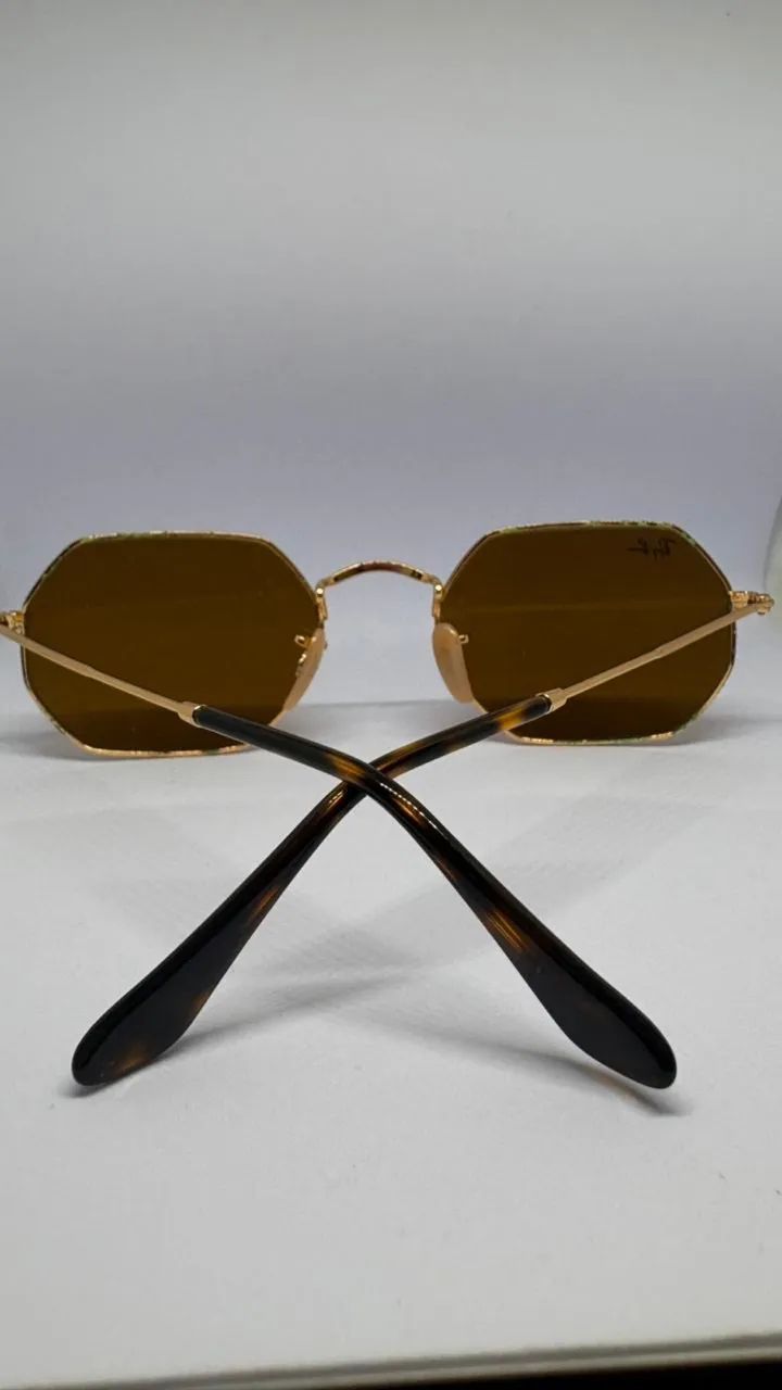 Óculos de sol Ray-Ban, unisex, octogonal , importado - Foto 4