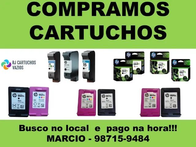Compra de cartuchos de impressoras vazios, cheios e vencidos