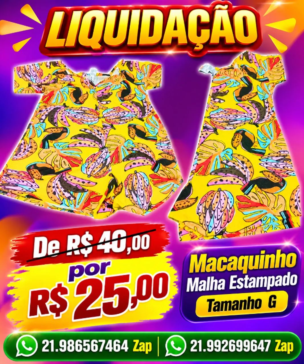 Macaquinho  Malha  Estampado 
