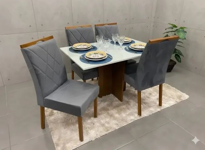 Mesa de jantar com 4 lugares baly (gett moveis)