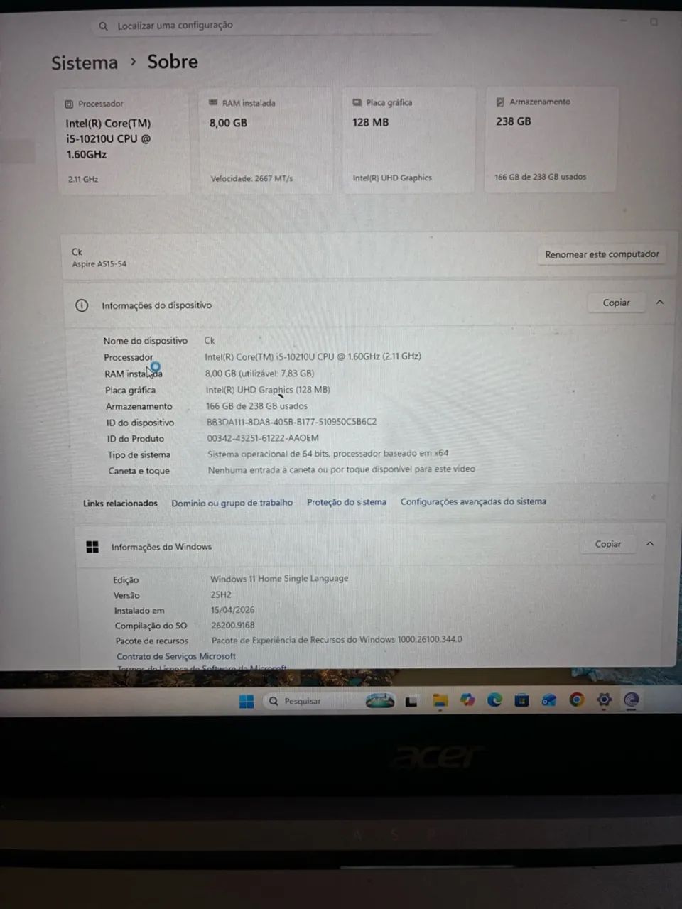 Noebook acer i5-10 geração  - Foto 3