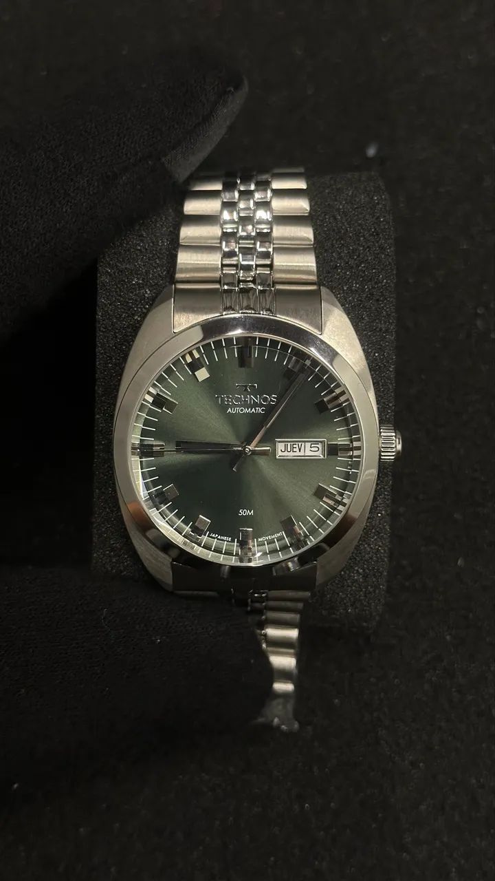 Technos Automático Day-Date verde 8205OO/1V 