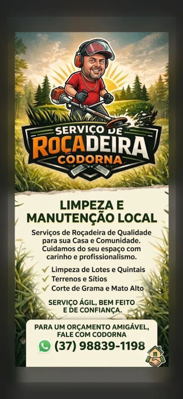 Oferecemos capina, limpeza de lotes em geral, serviços de roçadeira e muito mais..