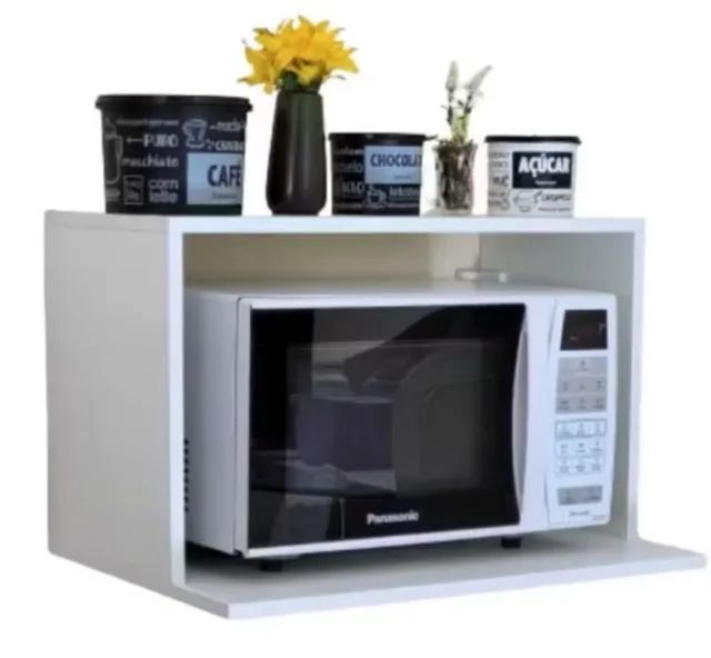 Prateleira/Nicho para Microondas-MDF-Branco - Foto 4