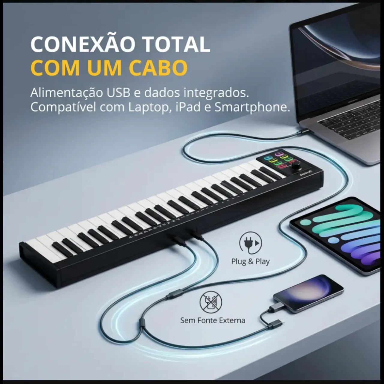 Teclado controlador mídi Vedo