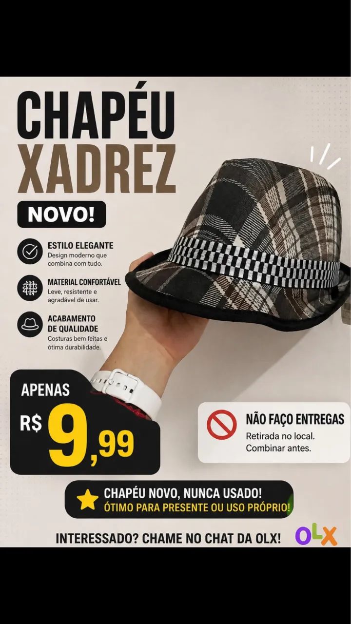 Chapéu xadrez (novo) 