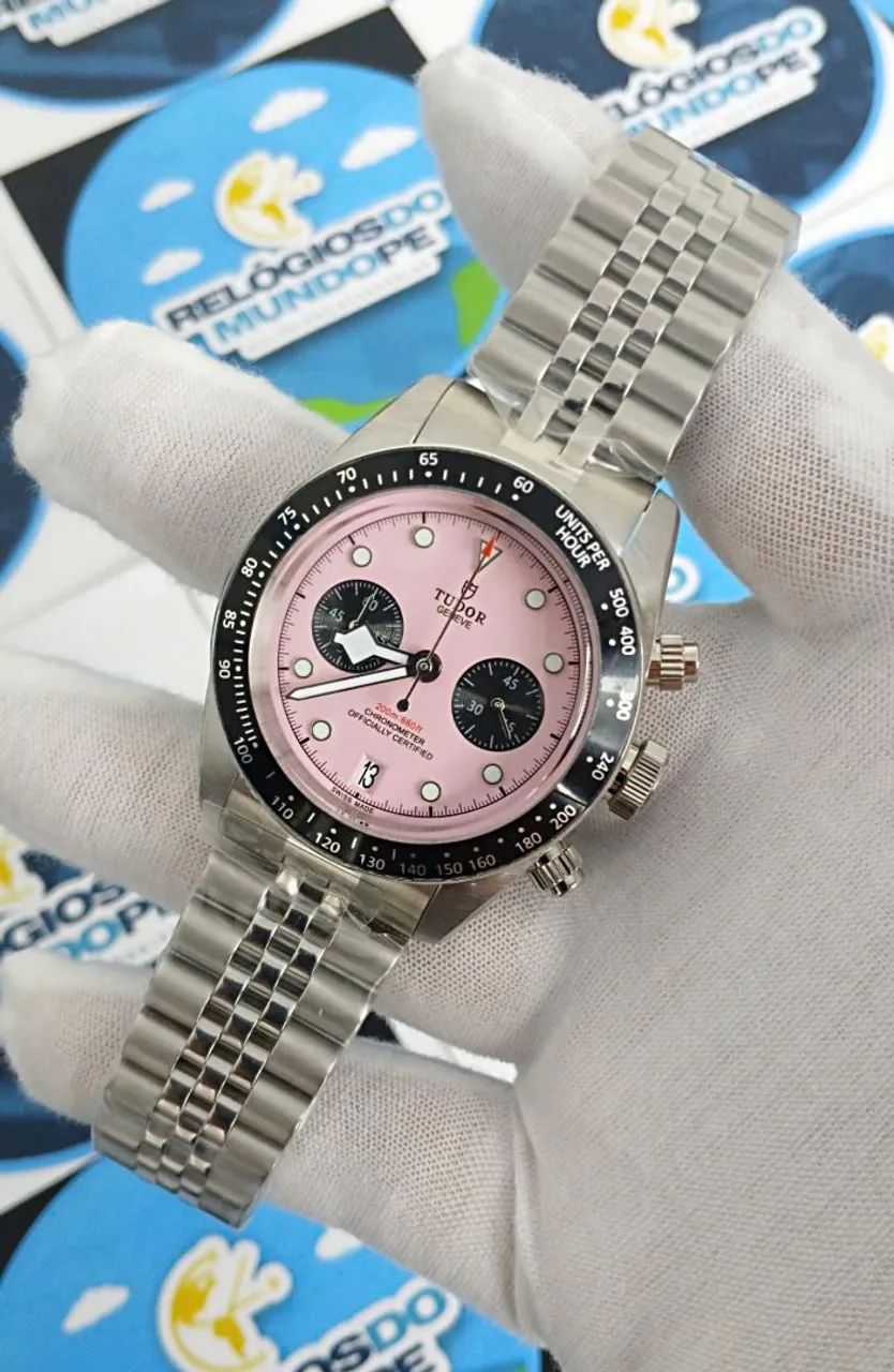 RELOGIO CHNOGRAPH FUNDO ROSA  - Foto 3