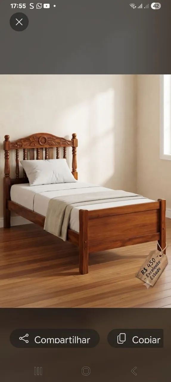 Cama solteiro madeira maciça!