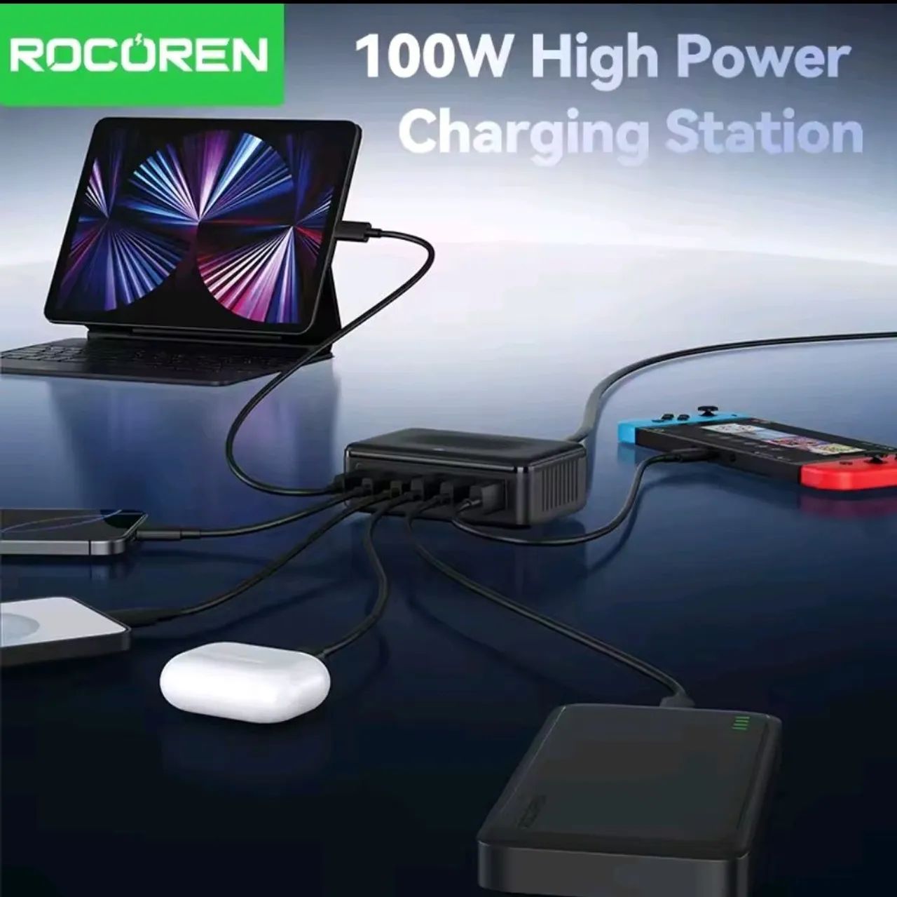 Carregador de Bancada 100w 5 Saídas USB  - Foto 3