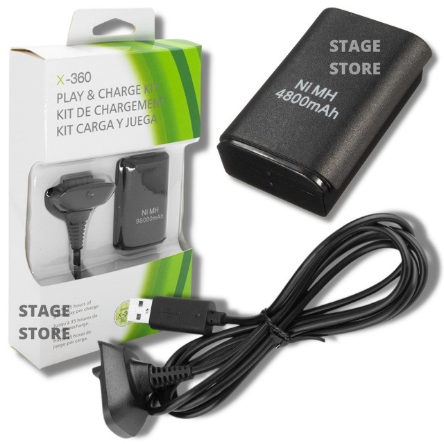 Bateria e cabo para controle Xbox 360  - Foto 2