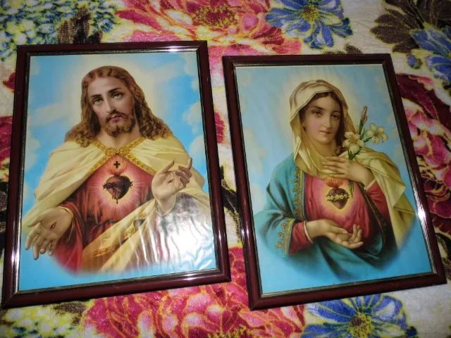 Estudo propostas Lindos quadros religiosos Jesus e Maria perfeitos