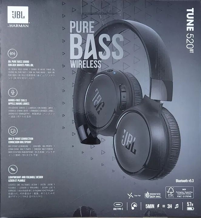 Fone JBL TUNE 520BT Preto  - Foto 2