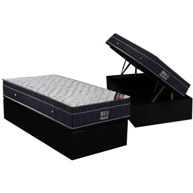 Colchão Solteiro Airtech Progressive D26 + Base Box Baú Biostar Ortobom tt88m - Foto 2