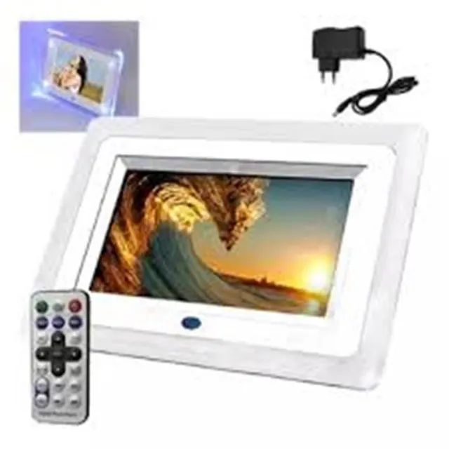 Porta Retrato Digital 7 Polegadas Lcd Relógio Mp3 Sd Usb Led Lucy - Foto 5
