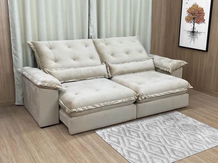 Sofá Retrátil Reclinável 1,80m Bello Molas Ensacadas a234 - Foto 3
