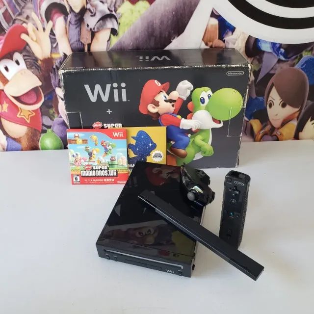 Nintendo Wii desbloqueado na caixa original.