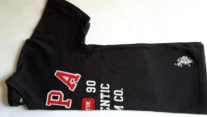 Camiseta Infantil Marca US.Polo Assn. Tam 10/12 -Preta- seminova ótima - Foto 2
