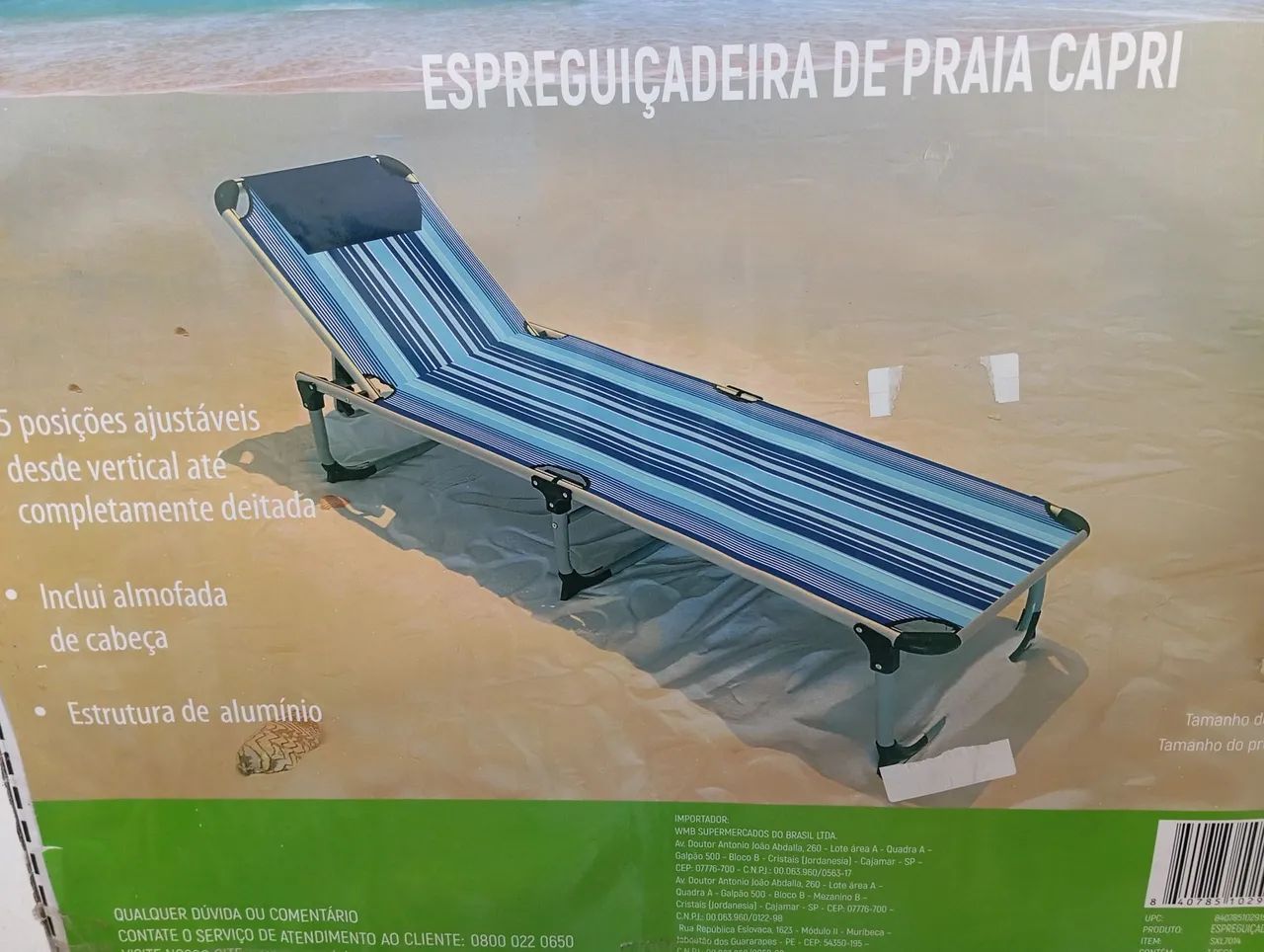 Espreguiçadeira de Praia Capri - Azul