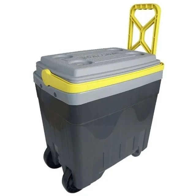 Cooler Caixa Térmica com Rodinha 34Litros Suporta 49Latinha 6Garrafa 2Lts Praia Camping AT